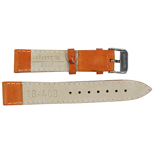 Ремешок для часов кожаный Mykhail Ikhtyar 18 мм Рыжий (S18-408S orange)