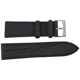 Ремешок для часов кожаный Mykhail Ikhtyar 24 мм Черный (S24-619S black)