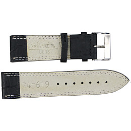 Ремешок для часов кожаный Mykhail Ikhtyar 24 мм Черный (S24-619S black)