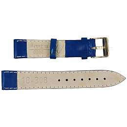 Ремешок для часов кожаный Mykhail Ikhtyar 18 мм Синий (S18-308S blue)