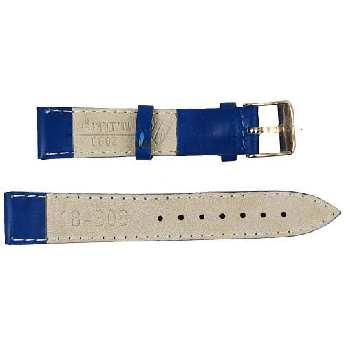 Ремешок для часов кожаный Mykhail Ikhtyar 18 мм Синий (S18-308S blue)