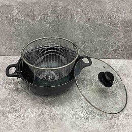 Фритюрница 26 см алюминиевая со стеклянной крышкой A-PLus 26 FP