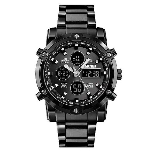Часы наручные мужские Skmei 1389 Black - Black, 1389BK (12323-hbr)
