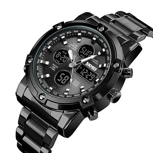 Часы наручные мужские Skmei 1389 Black - Black, 1389BK (12323-hbr)
