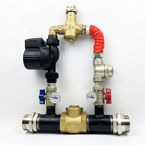Термозмішувальний вузол Kvant Labaratory LADOMIX 40/6 65°C з байпасом Dn40 (1 1/2") 80кВт