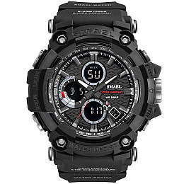 Часы наручные мужские Smael 1802 Black (15173-hbr)