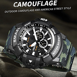 Часи наручні чоловічі Smael 1809MC Army Green (15176-hbr)