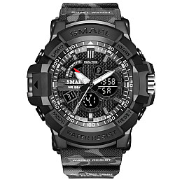 Часы наручные мужские Smael 1809MC Black (15177-hbr)
