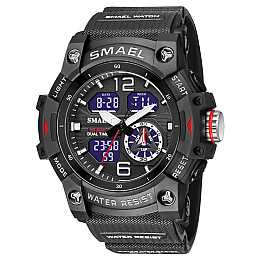 Часы наручные мужские Smael 8007 Black (15170-hbr)