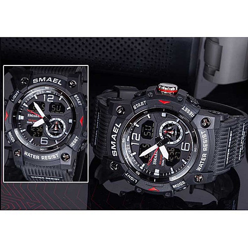 Часы наручные мужские Smael 8007 Black (15170-hbr)