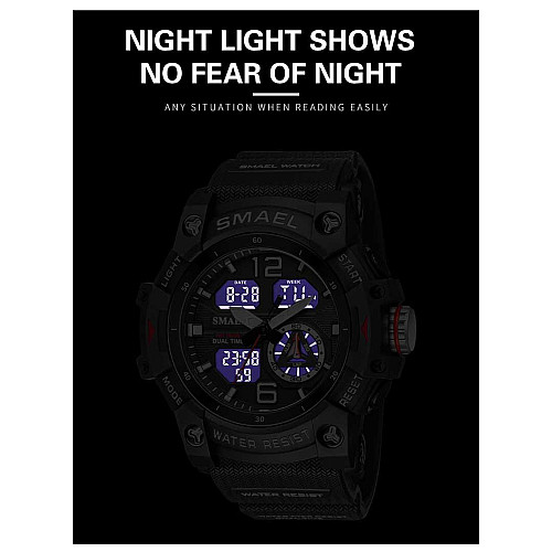 Часы наручные мужские Smael 8007 Black (15170-hbr)