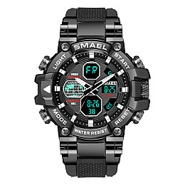 Часы наручные мужские Smael 8027 Black (15181-hbr)