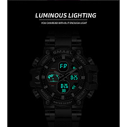 Часи наручні чоловічі Smael 8027 Black (15181-hbr)