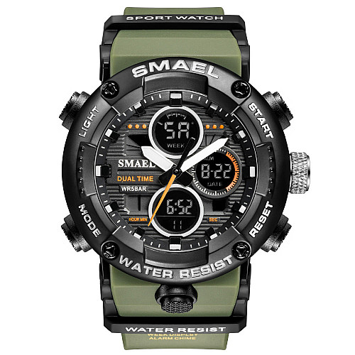 Годинник наручний чоловічий Smael 8038 Army Green (15179-hbr)