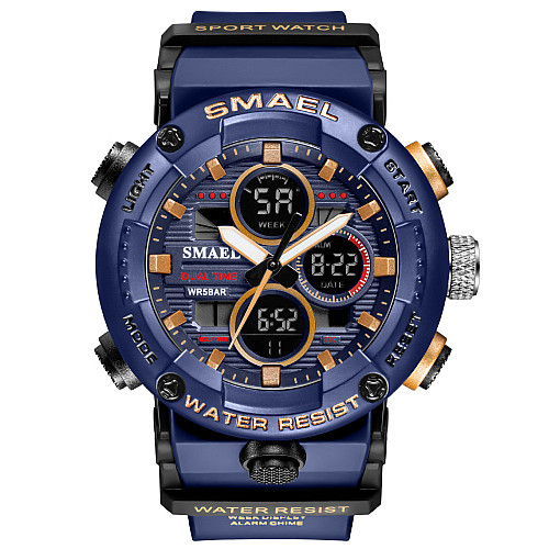 Часы наручные мужские Smael 8038 Dark Blue (15178-hbr)