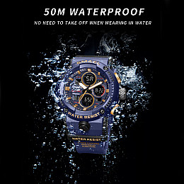 Часи наручні чоловічі Smael 8038 Dark Blue (15178-hbr)