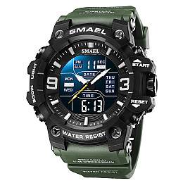 Часы наручные мужские Smael 8049 Army Green (15167-hbr)