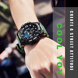 Годинник наручний чоловічий Smael 8049 Army Green (15167-hbr)