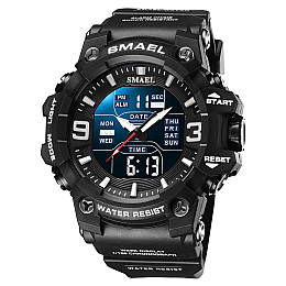 Часы наручные мужские Smael 8049 Black (15166-hbr)