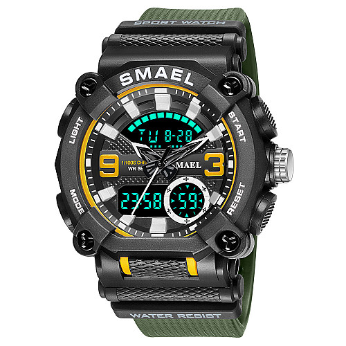 Часы наручные мужские Smael 8052 Army Green (15184-hbr)