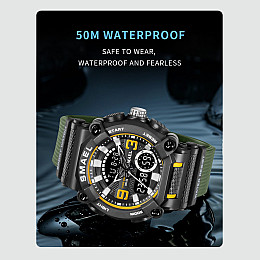 Годинник наручний чоловічий Smael 8052 Army Green (15184-hbr)