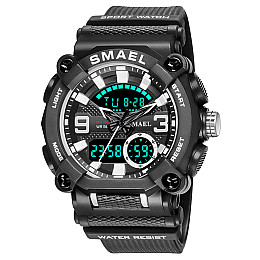 Часы наручные мужские Smael 8052 Black (15185-hbr)