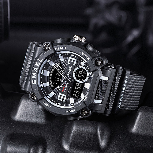 Часы наручные мужские Smael 8052 Black (15185-hbr)