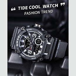 Часи наручні чоловічі Smael 8052 Black (15185-hbr)