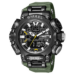 Часы наручные мужские Smael 8053 Army Green (15186-hbr)