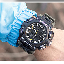 Годинник наручний чоловічий Smael 8053 Army Green (15186-hbr)