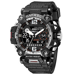 Часы наручные мужские Smael 8072 Black White (15190-hbr)