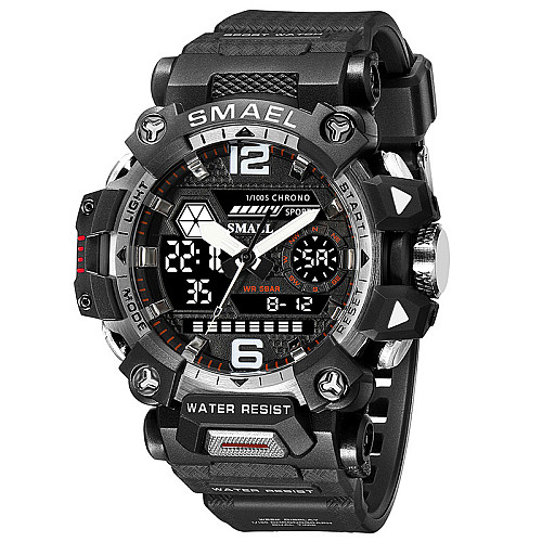 Часы наручные мужские Smael 8072 Black White (15190-hbr)