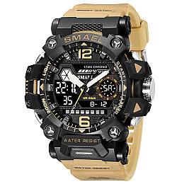 Часы наручные мужские Smael 8072 Khaki (15189-hbr)
