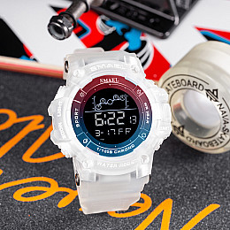 Годинник на зап'ястя Smael 8082 Білий Червоний & Синій (15202-hbr)