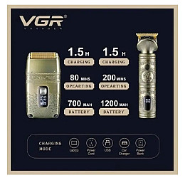Аккумуляторный триммер + шейвер для бритья VGR V-649 Gold