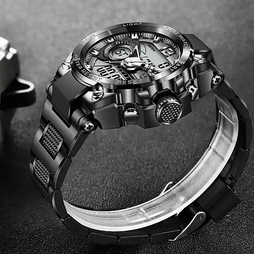 Наручні годинники чоловічі Lige Sport LG8922 Black (15249-hbr)