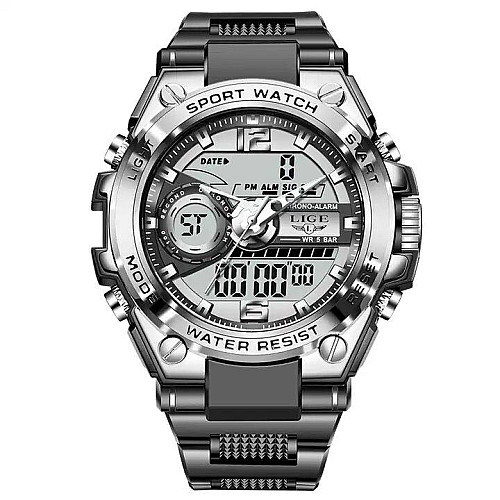 Наручні годинники чоловічі Lige Sport LG8922 Silver (15250-hbr)