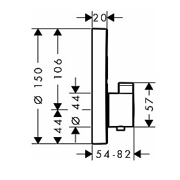 Термостат для душа на 2 потребителя Hansgrohe ShowerSelect S 15743000