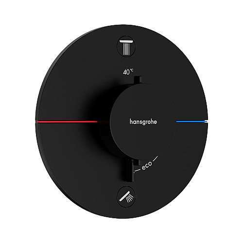 Термостат на 2 споживачі Hansgrohe ShowerSelect Comfort S Чорний матовий 15554670