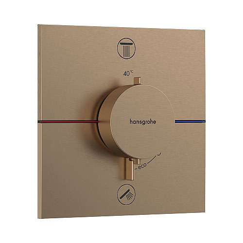 Термостат на 2 потребителя Hansgrohe ShowerSelect Comfort E шлифованная бронза 15572140