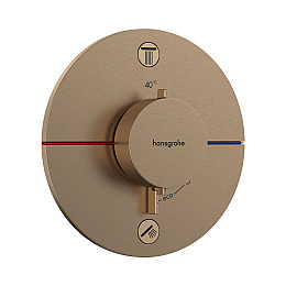 Термостат на 2 споживачі Hansgrohe ShowerSelect Comfort S шліфована бронза 15554140