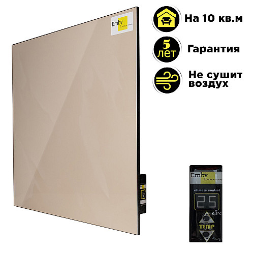 Керамічний обігрівач Emby CHT-500 з терморегулятором на 10 кв.м Бежевий