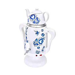 Електричний самовар з фарворовим заварним чайником RAF R-7118 на 3.5 л White