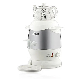 Електричний самовар із фарворовим заварним чайником RAF R-7115 6 л Білий