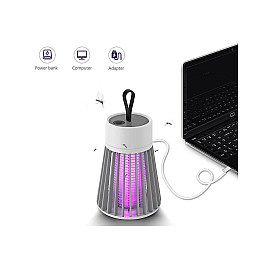Пастка-лампа від комах Mosquito killing Lamp YG-002 акумуляторна з LED підсвічуванням та USB-зарядкою Сіра