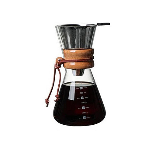 Кемекс заварник для кави Chemex 600 мл з багаторазовим металевим фільтром для альтернативного заварювання CX-600