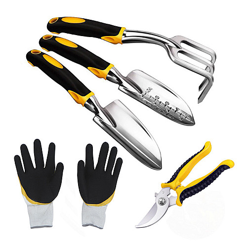 Набор садовый Lesko CG-0125 5 предметов Черный/желтый (4468-13769)