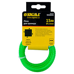 Леска Sigma для триммера крученый квадрат Ø1.6мм 15м (5616021)