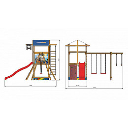 Детская игровая площадка для улицы / двора / дачи / пляжа SportBaby-10 SportBaby