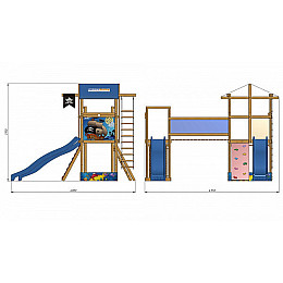 Детская игровая площадка для улицы / двора / дачи / пляжа SportBaby-11 SportBaby